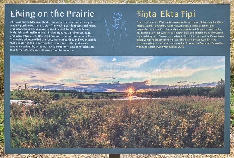 Living on the Prairie/Ṭ�ŋta Ekta Ṭ�pi Marker image. Click for full size.