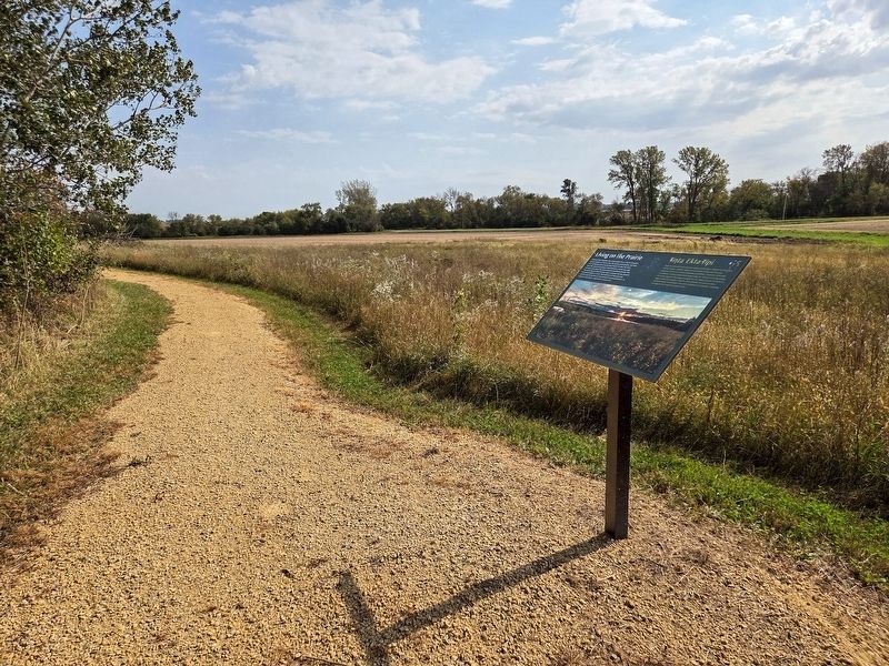 Living on the Prairie/Ṭ�ŋta Ekta Ṭ�pi Marker on the south edge of the Grand Meadow Chert Quarry image. Click for full size.