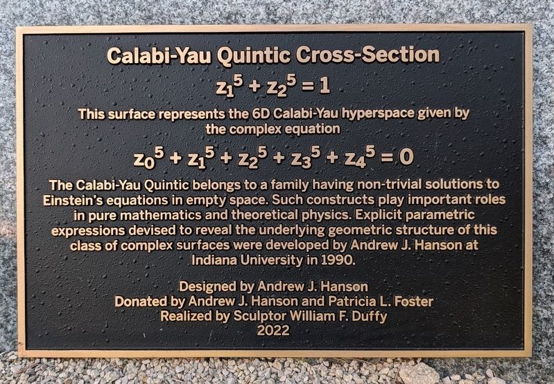 Calabi-Yau Quintic Cross-Section Marker. Click for full size. Calabi-Yau Quintic Cross-Section Marker image. Click for full size.
