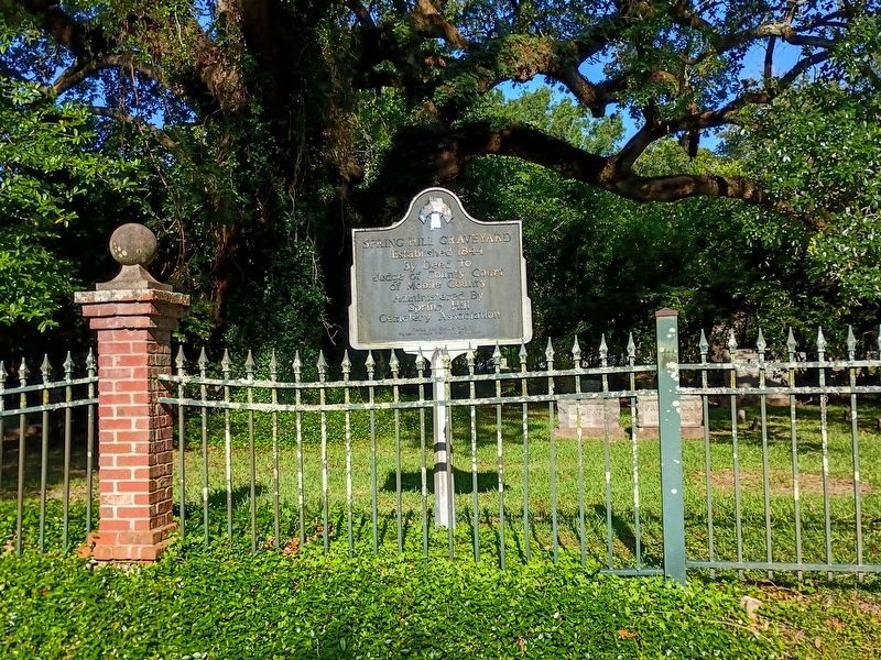 Spring Hill Graveyard Marker - view from roadway image. Click for full size.