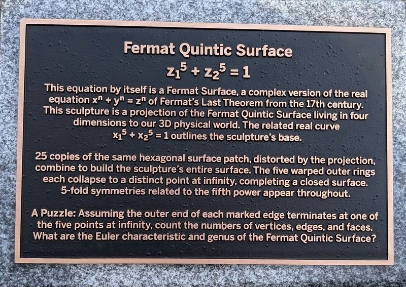 Fermat Quintic Surface. Click for full size. Fermat Quintic Surface image. Click for full size.