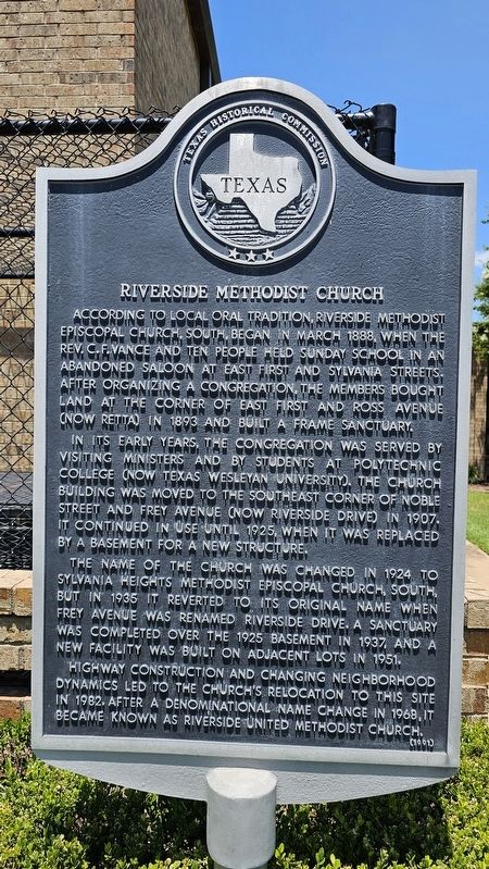 Riverside Methodist Church Marker image. Click for full size.