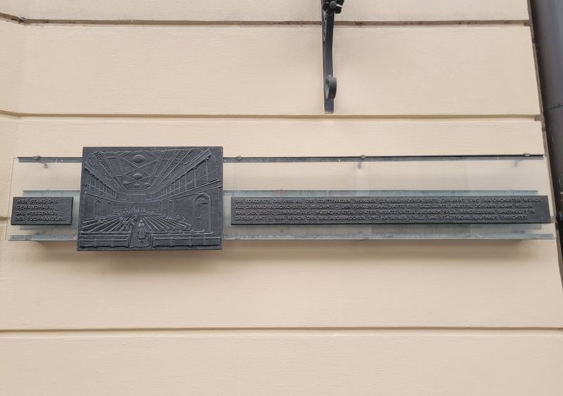 Das Erste Gewandhaus / The First Gewandhaus Concert Hall Marker image. Click for full size.