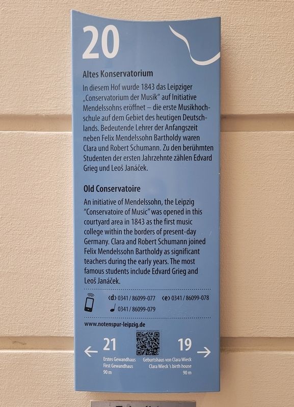 Altes Konservatorium / Old Conservatoire Marker image. Click for full size.
