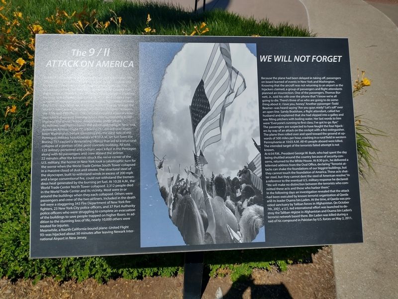 The 9/11 Attack on America � We Will Not Forget Marker image. Click for full size.