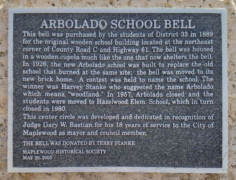 Arbolado School Bell Marker. Click for full size. Arbolado School Bell Marker image. Click for full size.