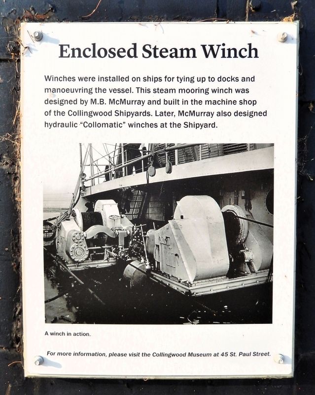 Enclosed Steam Winch Marker. Click for full size. Enclosed Steam Winch Marker image. Click for full size.