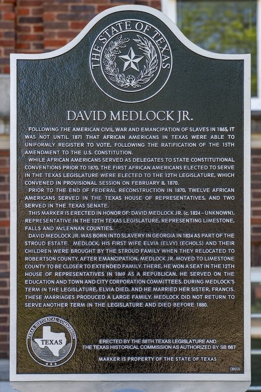 David Medlock Jr. Marker image. Click for full size.