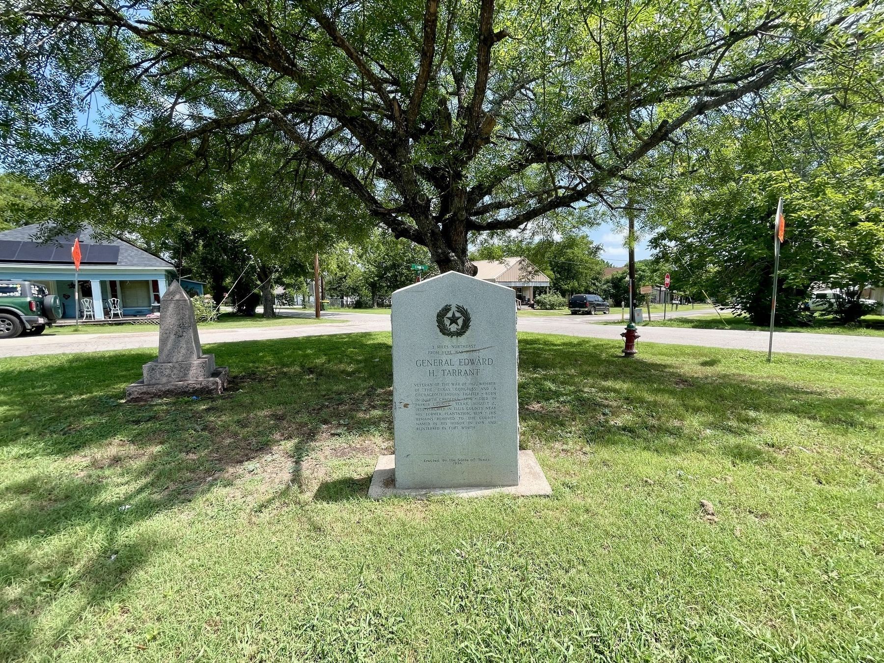 General Edward H. Tarrant Texas Historical Marker in situ. Click for full size. General Edward H. Tarrant Texas Historical Marker in situ image. Click for full size.