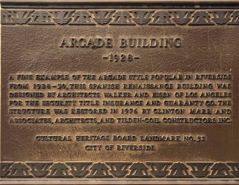 Arcade Building Marker. Click for full size. Arcade Building Marker image. Click for full size.