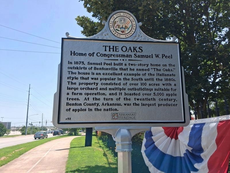 The Oaks / Congressman Samuel West Peel Marker. Click for full size. The Oaks / Congressman Samuel West Peel Marker image. Click for full size.