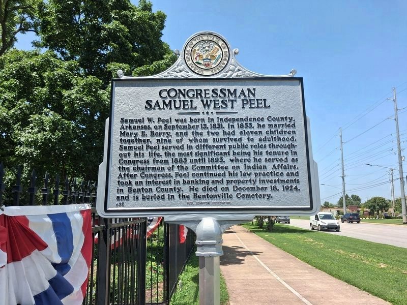 The Oaks / Congressman Samuel West Peel Marker. Click for full size. The Oaks / Congressman Samuel West Peel Marker image. Click for full size.