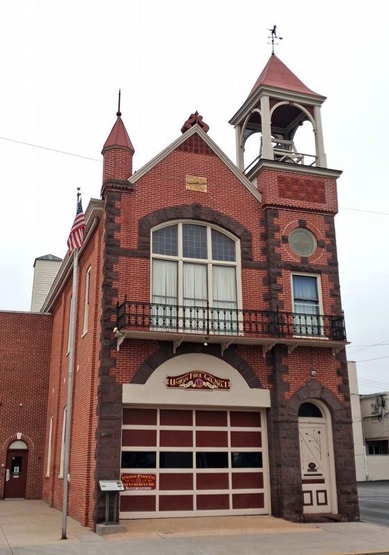 The Union Fire Company Hall and Marker. Click for full size. The Union Fire Company Hall and Marker image. Click for full size.