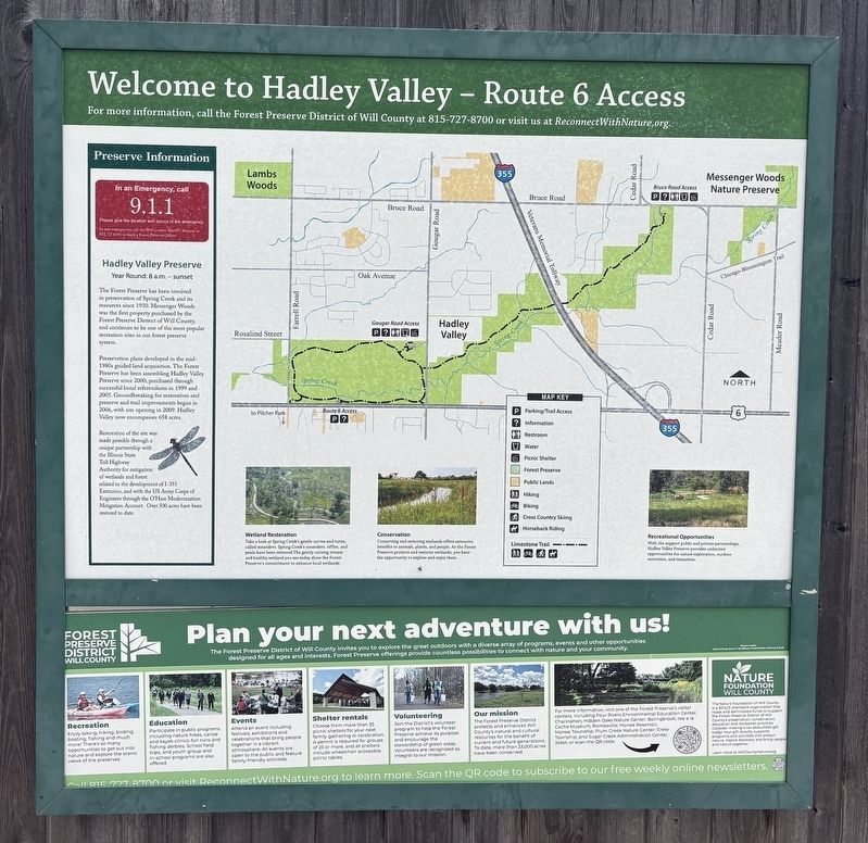 Welcome to Hadley Valley - Route 6 Access Marker. Click for full size. Welcome to Hadley Valley - Route 6 Access Marker image. Click for full size.