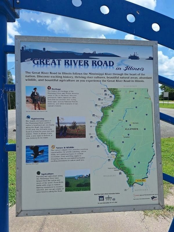 Great River Road in Illinois Marker. Click for full size. Great River Road in Illinois Marker image. Click for full size.