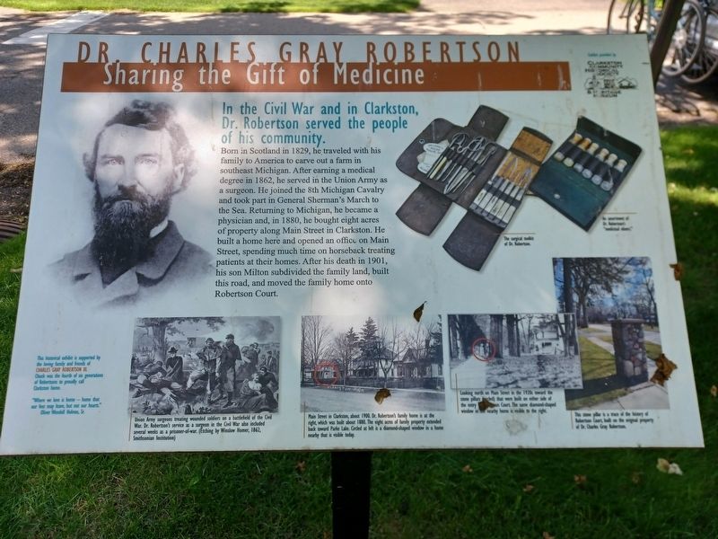 Dr. Charles Gray Robertson Marker. Click for full size. Dr. Charles Gray Robertson Marker image. Click for full size.