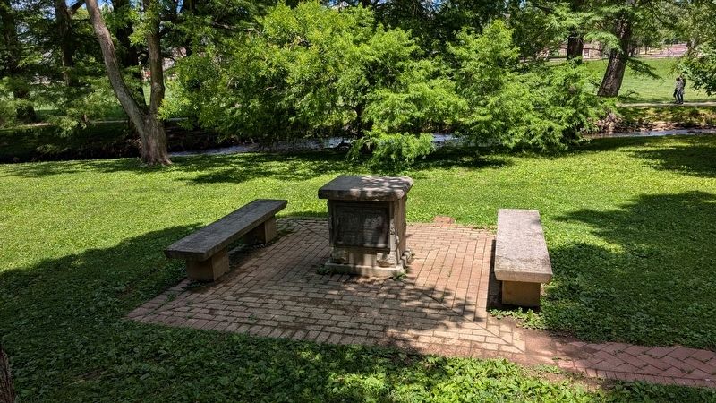 Memorial Pillar and Centennial Steps Marker in context. Click for full size. Memorial Pillar and Centennial Steps Marker in context image. Click for full size.