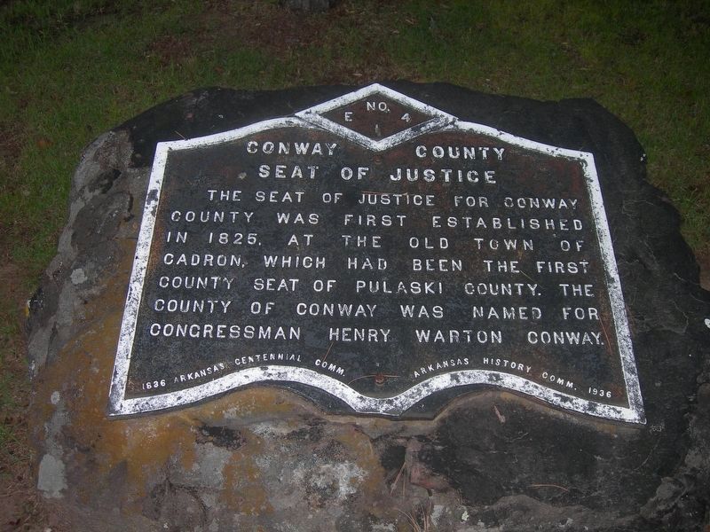 Conway County Marker. Click for full size. Conway County Marker image. Click for full size.