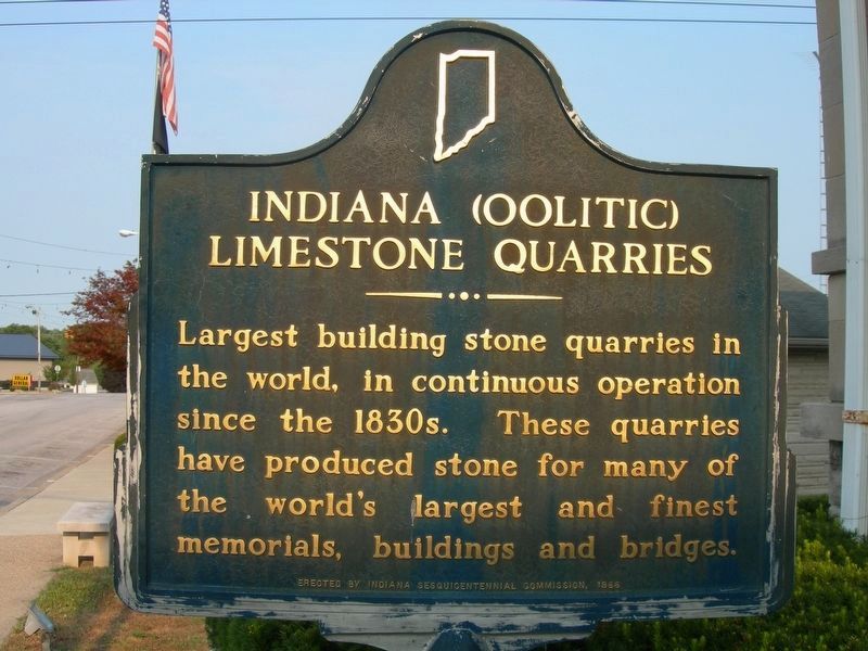 Indiana (Oolitic) Limestone Quarries Marker. Click for full size. Indiana (Oolitic) Limestone Quarries Marker image. Click for full size.