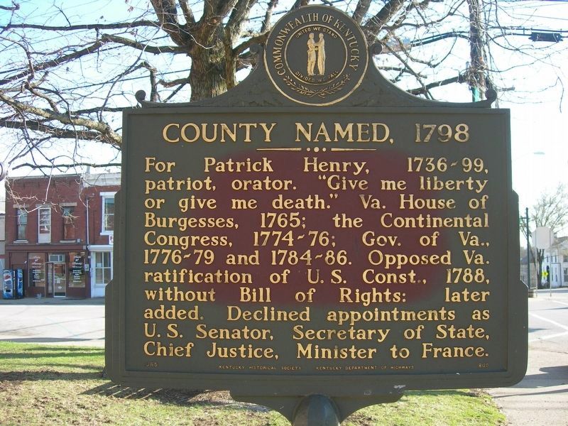 County Named, 1798 Marker. Click for full size. County Named, 1798 Marker image. Click for full size.