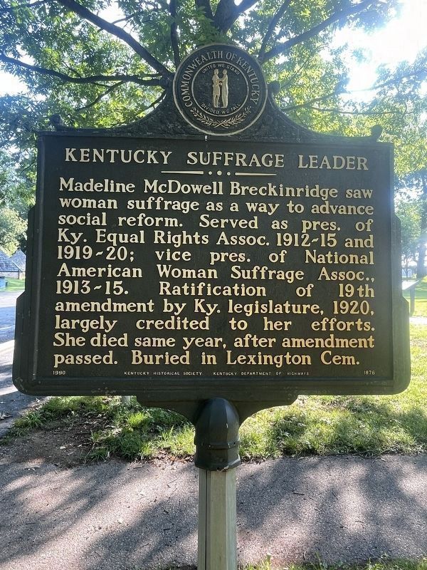Kentucky Suffrage Leader Marker. Click for full size. Kentucky Suffrage Leader Marker image. Click for full size.