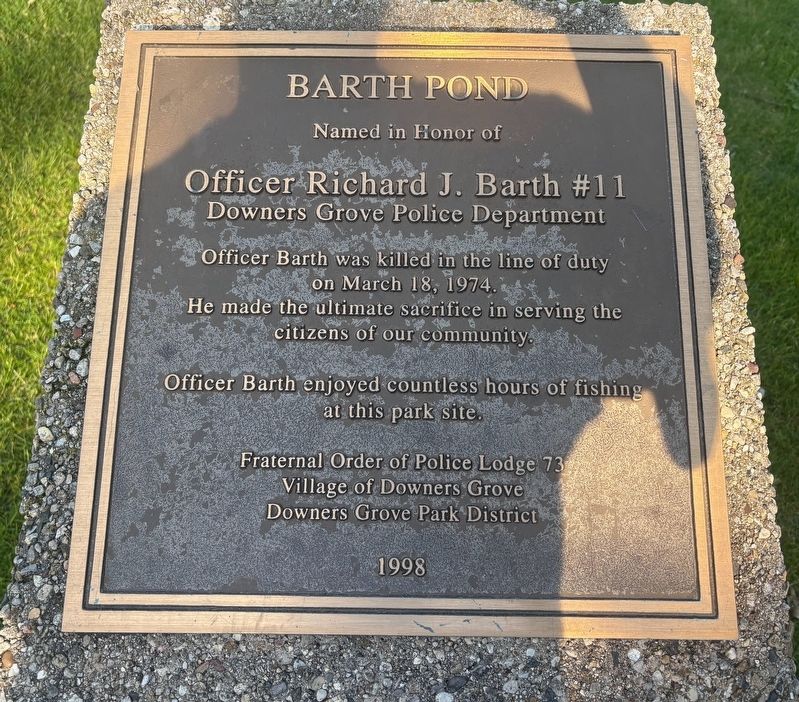 Barth Pond Marker. Click for full size. Barth Pond Marker image. Click for full size.