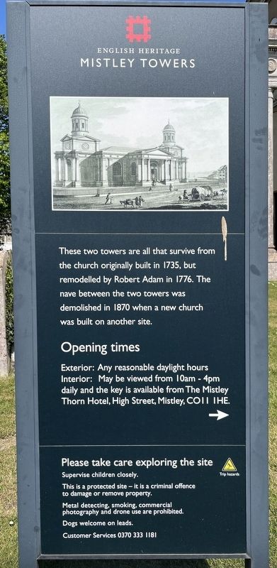 Mistley Towers Marker. Click for full size. Mistley Towers Marker image. Click for full size.