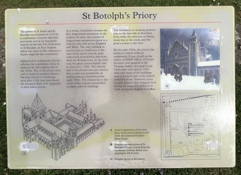 St Botolph's Priory Marker image. Click for full size.