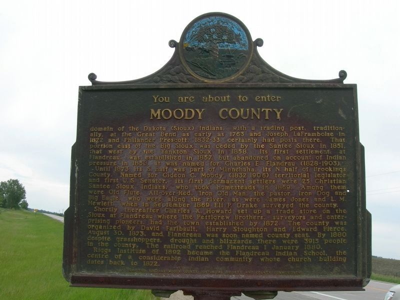 Moody County Marker. Click for full size. Moody County Marker image. Click for full size.