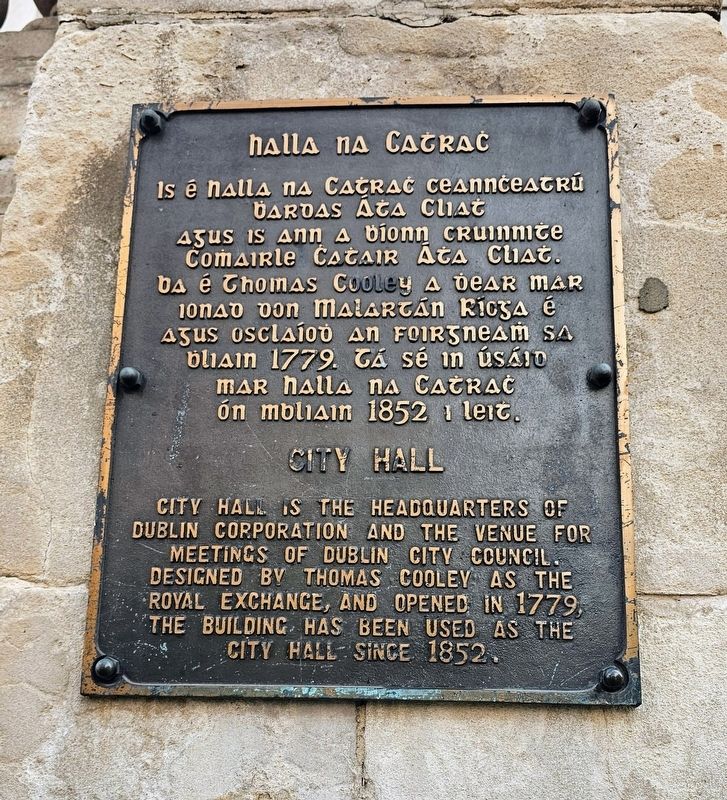Halla na Cathrach / City Hall Marker. Click for full size. Halla na Cathrach / City Hall Marker image. Click for full size.