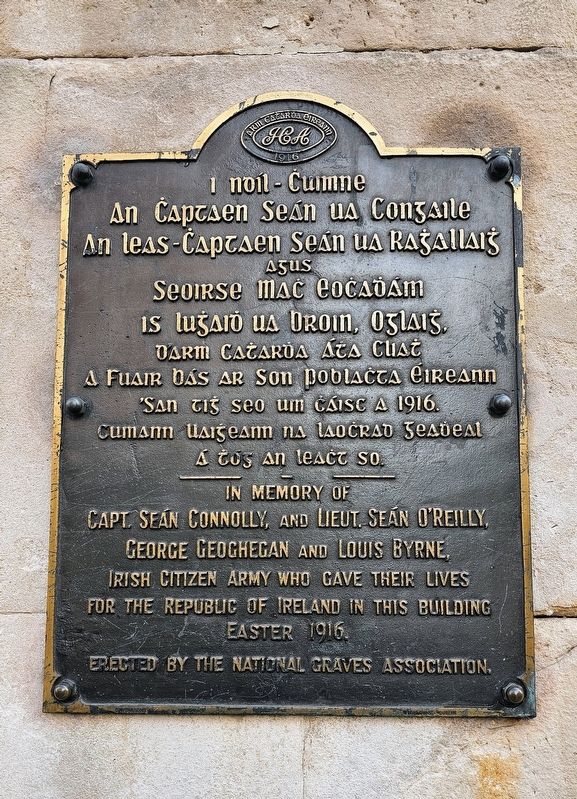 Irish Citizen Army 1916 Memorial Marker. Click for full size. Irish Citizen Army 1916 Memorial Marker image. Click for full size.