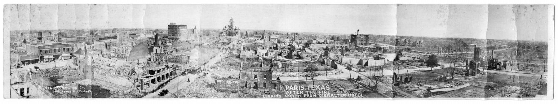 Panoramic View of Paris, Texas after 1916 Fire. Click for full size. Panoramic View of Paris, Texas after 1916 Fire image. Click for full size.