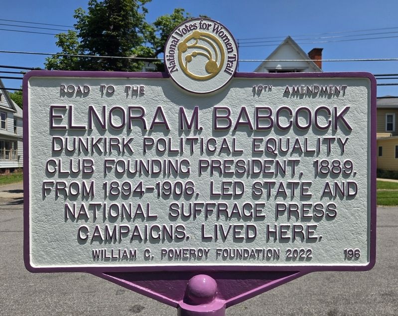 Elnora M. Babcock Marker. Click for full size. Elnora M. Babcock Marker image. Click for full size.