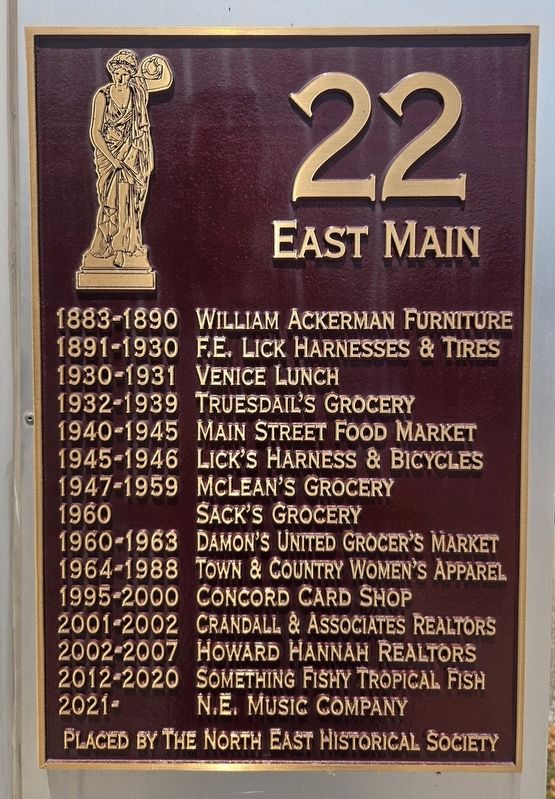 22 East Main Marker. Click for full size. 22 East Main Marker image. Click for full size.