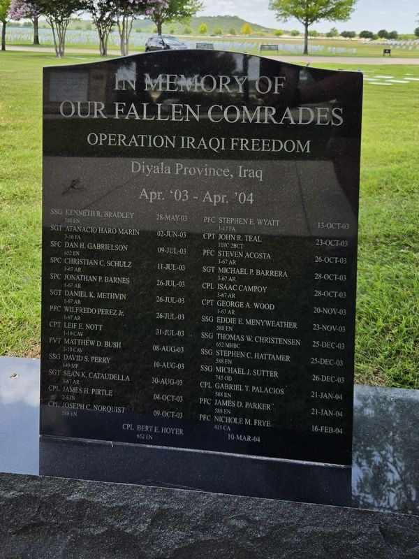 In Memory of Our Fallen Comrades Marker image. Click for full size.
