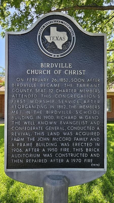 Birdville Church of Christ Marker image. Click for full size.