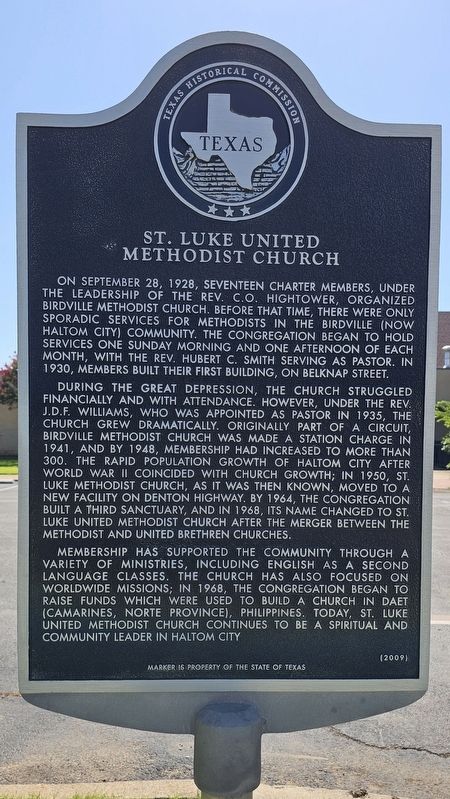 St. Luke United Methodist Church Marker. Click for full size. St. Luke United Methodist Church Marker image. Click for full size.
