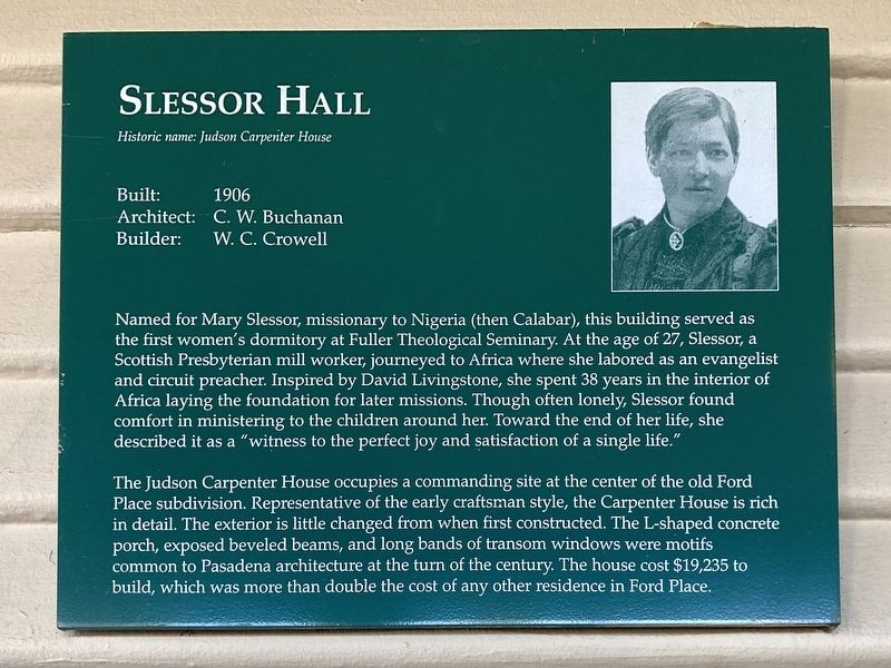 Judson Carpenter House Marker. Click for full size. Judson Carpenter House Marker image. Click for full size.