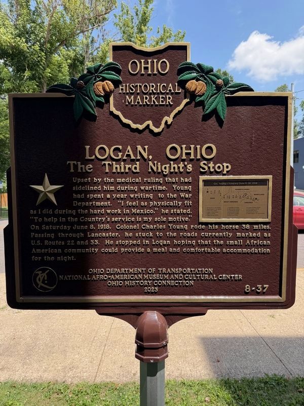 Logan, Ohio: The Third Night’s Stop Marker. Click for full size. Logan, Ohio: The Third Night’s Stop Marker image. Click for full size.