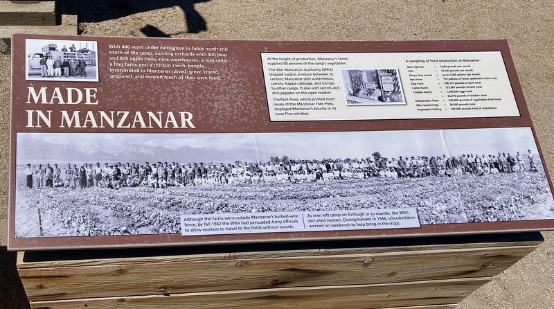 Made in Manzanar Marker. Click for full size. Made in Manzanar Marker image. Click for full size.