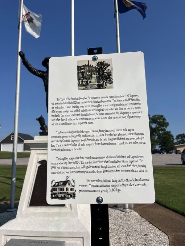 "The Spirt Of The American Doughboy" Marker. Click for full size. "The Spirt Of The American Doughboy" Marker image. Click for full size.