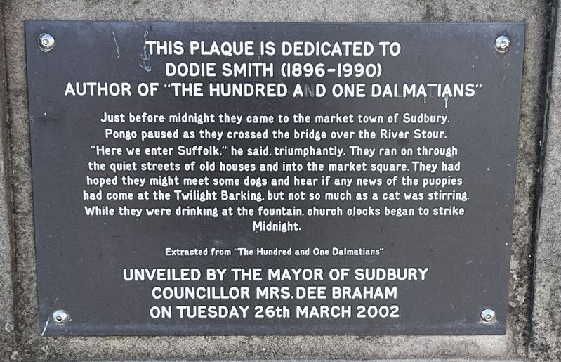 Dodie Smith (1896-1990) Marker. Click for full size. Dodie Smith (1896-1990) Marker image. Click for full size.