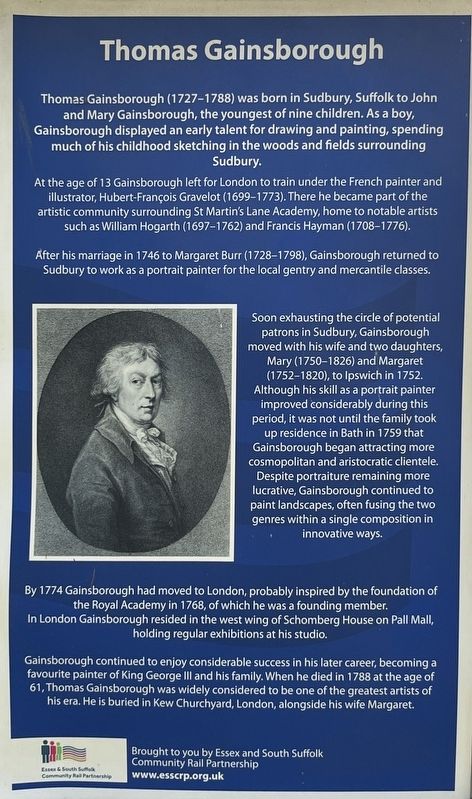 Thomas Gainsborough Marker. Click for full size. Thomas Gainsborough Marker image. Click for full size.