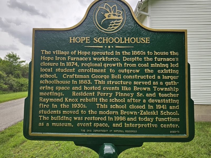 Hope Schoolhouse side of marker. Click for full size. Hope Schoolhouse side of marker image. Click for full size.