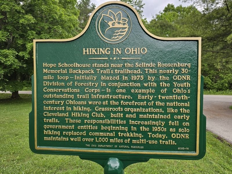 Hiking In Ohio side of marker. Click for full size. Hiking In Ohio side of marker image. Click for full size.