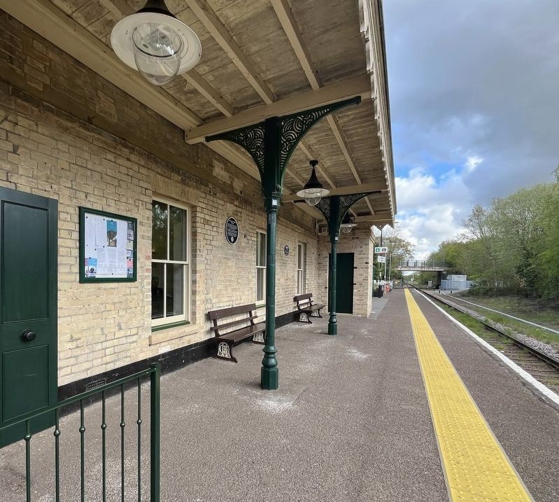 Wickham Market Station & Marker. Click for full size. Wickham Market Station & Marker image. Click for full size.