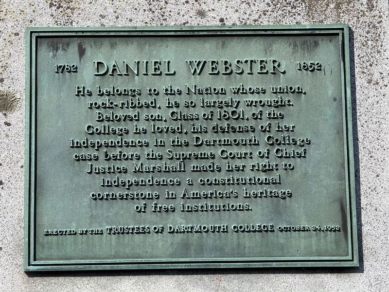 Daniel Webster Marker. Click for full size. Daniel Webster Marker image. Click for full size.
