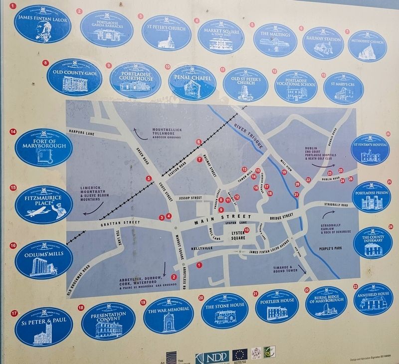Portlaoise Heritage Trail Map image. Click for full size.