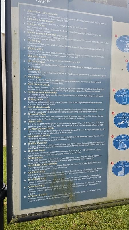 Portlaoise Heritage Trail Legend image. Click for full size.