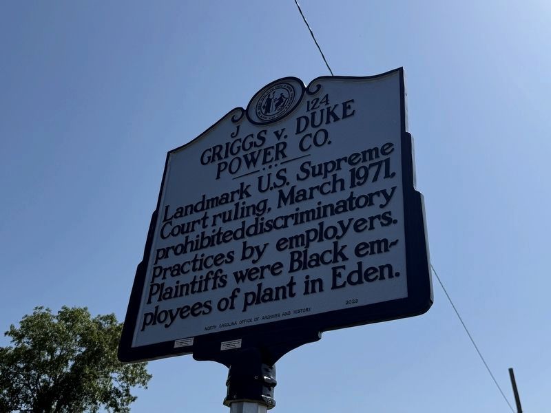 Griggs v. Duke Power Co. Marker. Click for full size. Griggs v. Duke Power Co. Marker image. Click for full size.